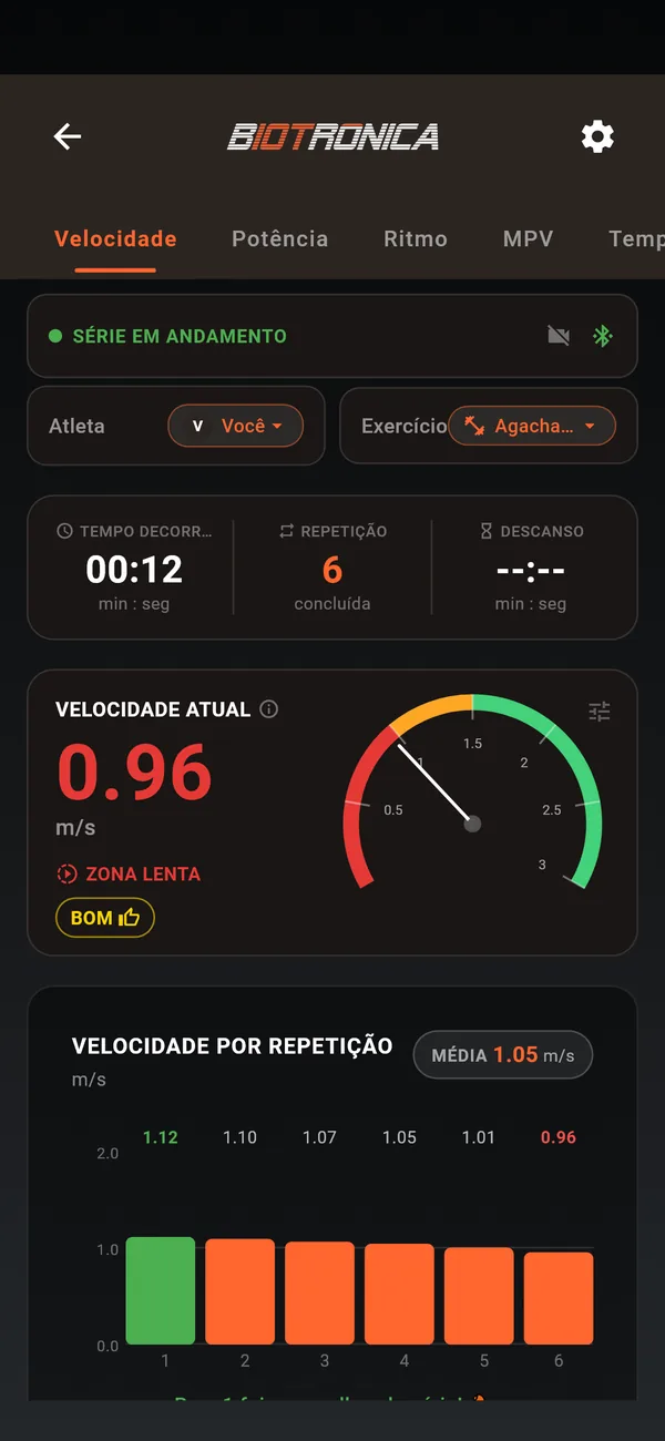 Tela de série em andamento